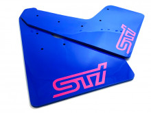 Blue mud flaps with pink logo STI Impreza WRX/STI 2008-2014