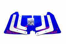 Performance creations mud flaps WRX/STI 2001-2007, blue, pink logo STI