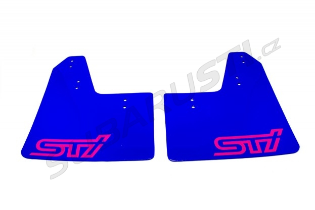 Performance creations mud flaps Impreza 1993-2000, blue, pink logo STI