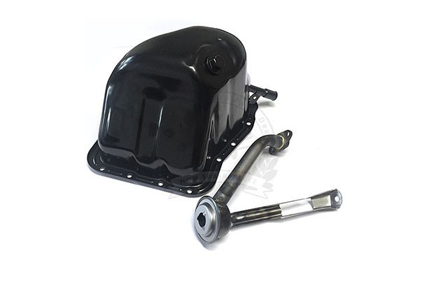 Engine oil pan and oil strainer assembly