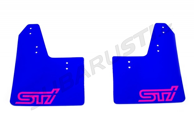 Modré zástěrky s růžovým logem STI Impreza WRX/STI 2001-2007