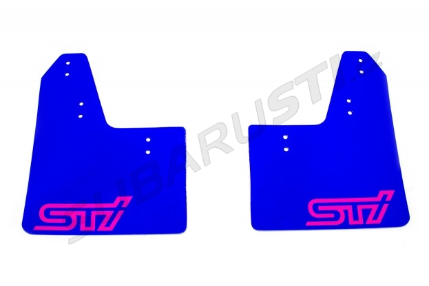 Performance creations mud flaps WRX/STI 2001-2007, blue, pink logo STI