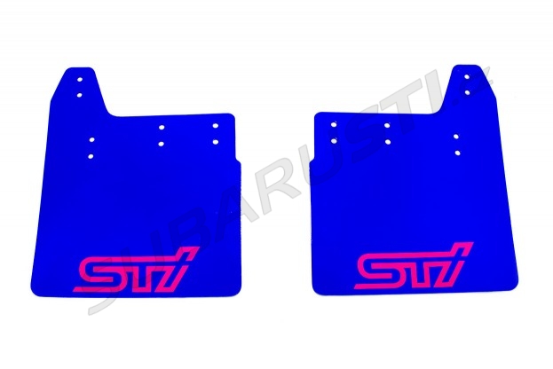 Modré zástěrky s růžovým logem STI Impreza GT 1993-2000