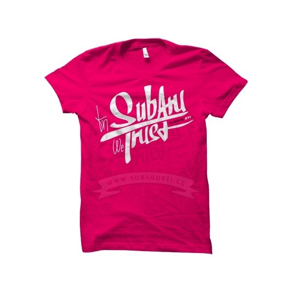 Men's pink In Subaru We Trust t-shirt