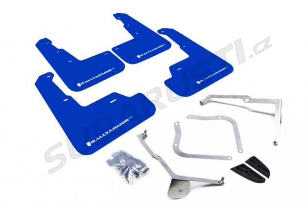 Mud flaps Rally Armor UR WRX STI 2014+, sedan, blue, white logo - MF32-UR-BL/WH