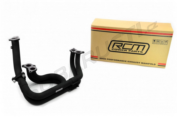Equal length stainless steel RCM downpipes with black coating