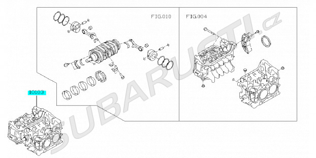 Engine shortblock Subaru BRZ FA20 2011-2016 - 10103AC260