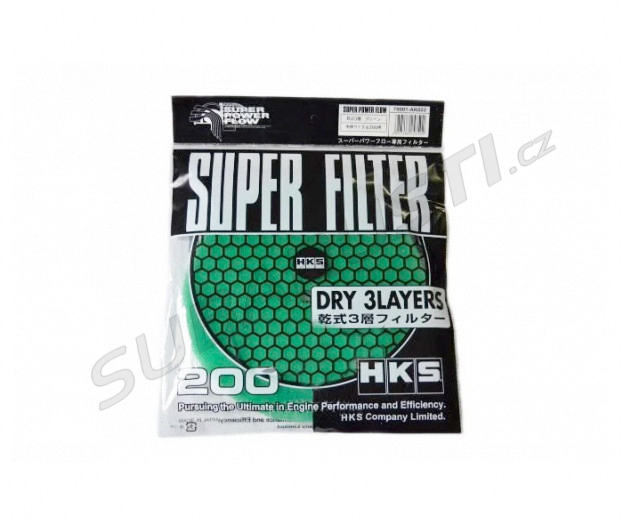 HKS super power flow intake filter 200mm universal green - 70001-AK022