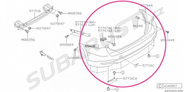 Rear bumper Forester 2019-2021