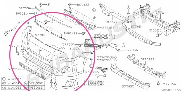 Front bumper Subaru XV 2017+