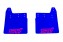 Performance creations mud flaps WRX/STI 2001-2007, blue, pink logo STI