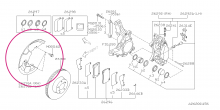 Cover, front disc brake, right Impreza 1997-2001 (GT/WRX), Legacy/Outback 2000-2002, 26290AC100