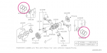 Piston ring set diesel 0.25 Impreza 2008-2011, Forester 2007+, Legacy 2007-2014 - 12033AC100