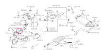 Gasket uppipe lower Impreza GT/WRX/STI, Forester, Legacy, Tribeca - 44022AA170