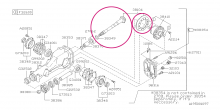 Pinion & crown gear set ratio G/R=3.545 R180 Impreza 2006-2014 N12/N14, WRX STI 2014+ - 38104AA270