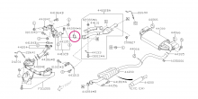 Gasket exhaust system (downpipe - center pipe) Impreza WRX/STI, Forester XT, Legacy GT - 44011FE000