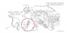 Tensioner, belt v-ribbed Subaru diesel Impreza, Forester, Legacy - 23769AA020