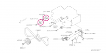 Idler complete - belt Impreza WRX/STI 1993+, WRX STI 2014+, Forester 1998-2013, Legacy/Outback 1990-2012 - 13073AA142