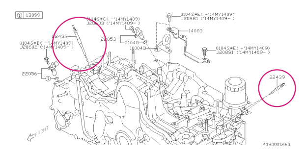 Glow plug diesel Impreza Legacy Forester 2010+ - 22439AA010