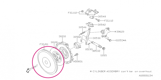 Flywheel assy Impreza WRX 2.5 2006-2013, Forester 2.5 XT 2005-2012, Legacy GT 2007-2012 - 12342AA090